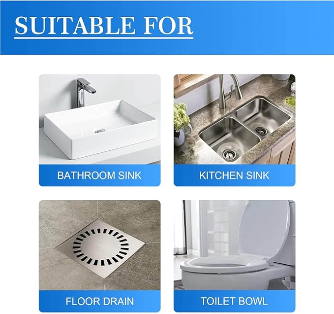 Powerful Pipe Dredging Agent Pipeline Dredging Agent Sink and Drain Cleaner for Kitchen and Toilet Pipelines Pipe Drain Clog Remover (2PC)