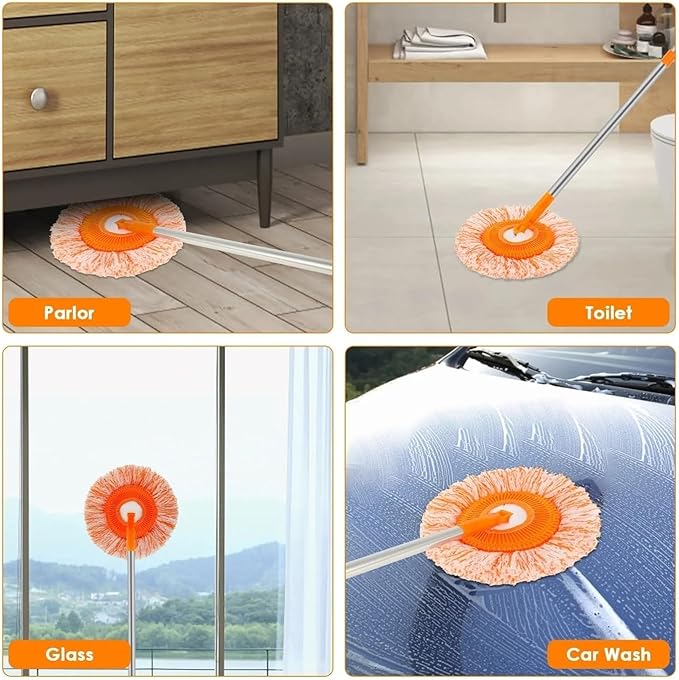 Mops with 230cm Extension Pole Dust Mop AdjustableCompatible for Wall Ceiling Window