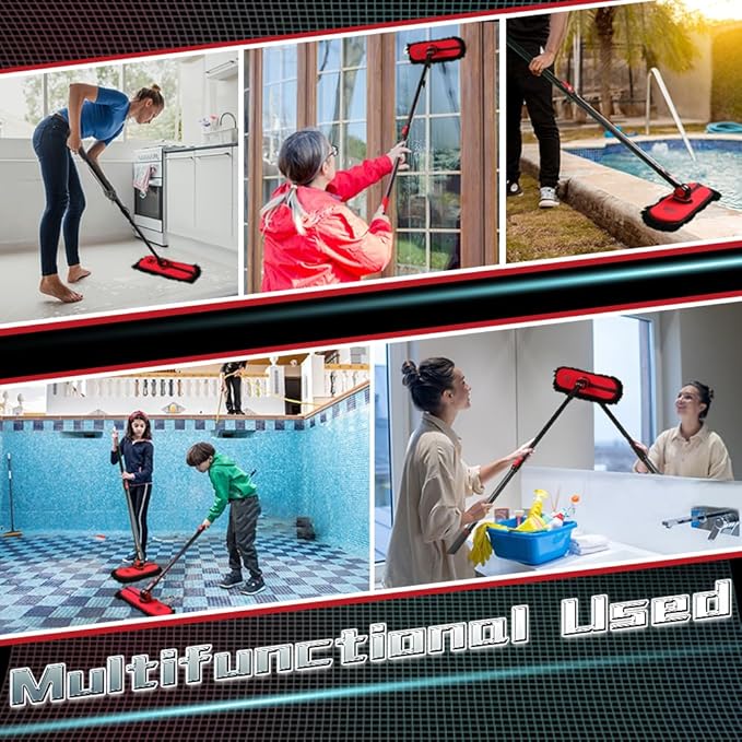 2In1|2MOPS(Car Wash Brush Mop*1 &amp Car Duster Mop*1) with 1 Long Handle|Microfiber Car Brushes for Washing ExteriorCar Wash Accessories Scratch FreeCar Wash Mop for Rv Truck Boat