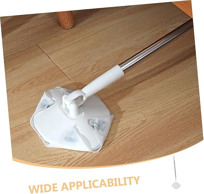 Rotating Dust Mop and Dry Cleaning Cloth Set Triangle Corner Mop with Static Electricity for Hardwood Floors Household Floor Cleaning Tool and Refillable Dry