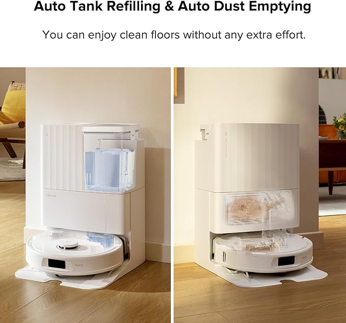 roborock Qrevo Pro Robot Vacuum and Mop with FlexiArm Design Edge Mopping Dynamic Hot Water Mop Washing and Auto Mop Drying Intelligent Dirt Detection 7000 Pa Suction Ideal for Carpets