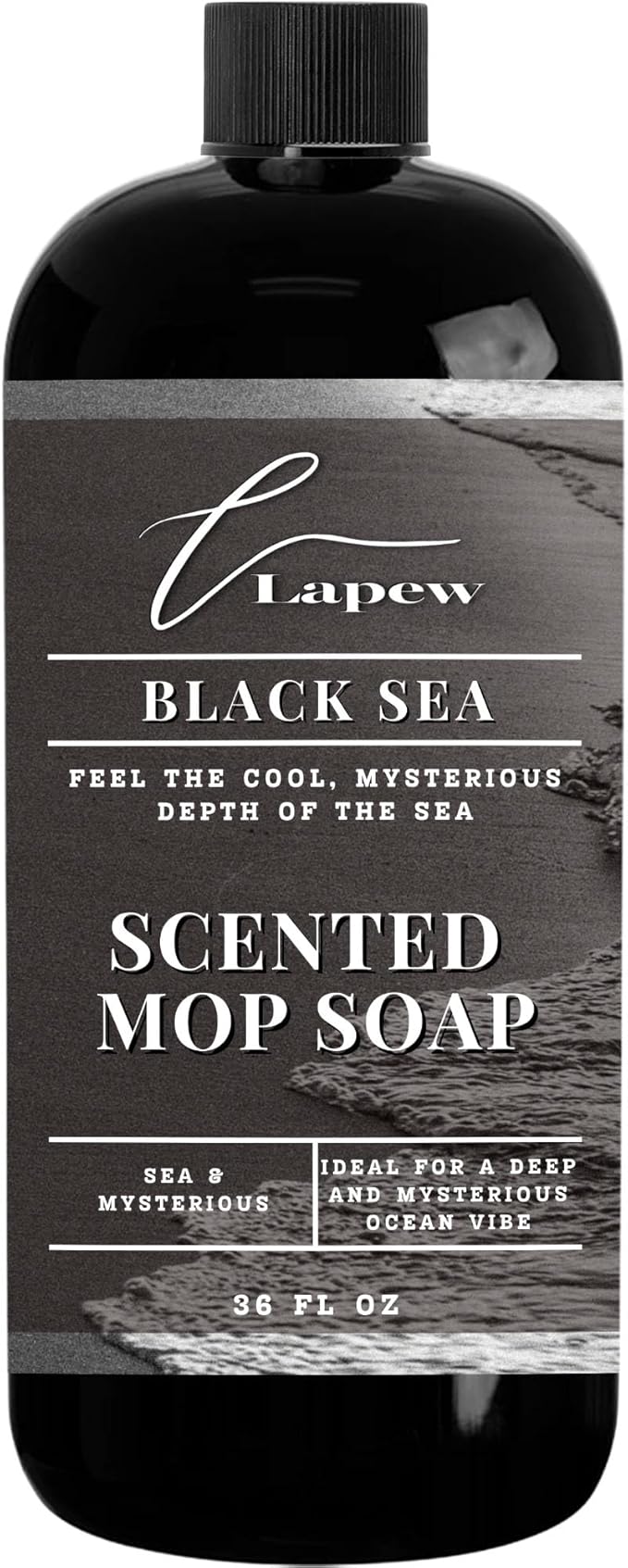 Lapew Black Sea Scented Mop Soap - Luxury Floor Cleaner Concentrate for Mopping Tile Laminate Vinyl &amp Hardwood | Streak-Free Low-Foam | 36 oz