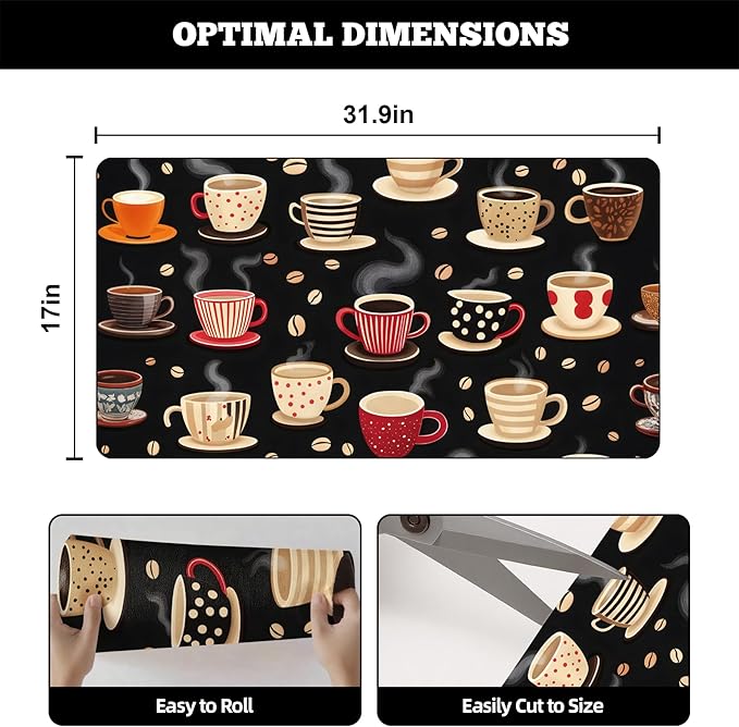 Dish Drying Mat Large Coffee Mat Absorbent Drying Mat for Kitchen Counter Coffee Bar Accessories 32x 17 (7 32Lx17W)