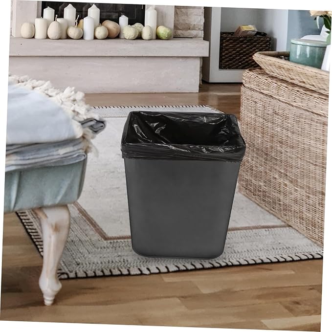 Mikinona 25pcs Thickened Garbage Bags Hdpe Tear-resistant Trash Bags for Bathroom Kitchen Home Wastebasket Liners and Leak-resistant Black Can Liners