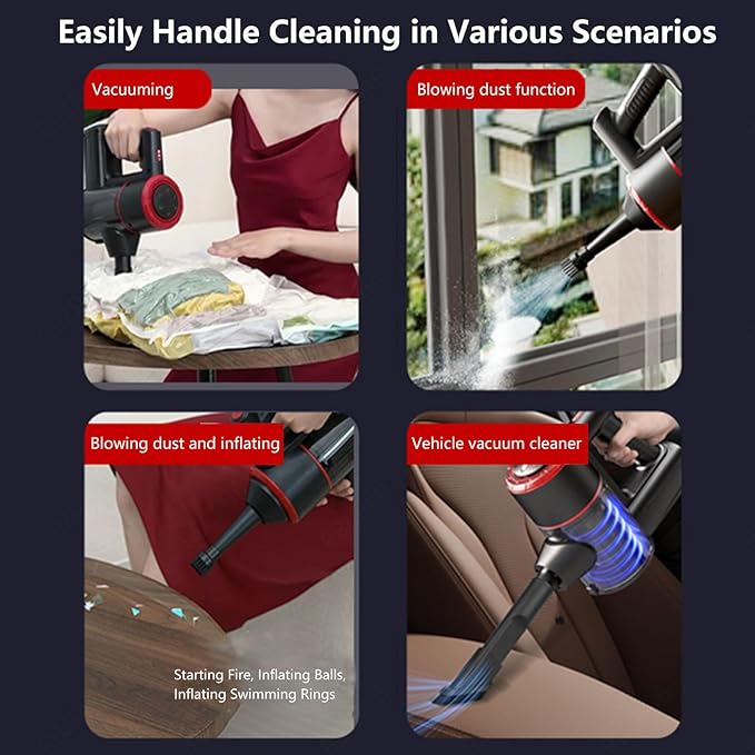 Lightweight and Versatile Wireless Vacuum Cleaner for Home 18Kpa 35mins Runtime Rechargeable Cordless Vacuum Mop All in One Cordless Stick Vacuum for Kitchen Bedroom Living RoomWhite