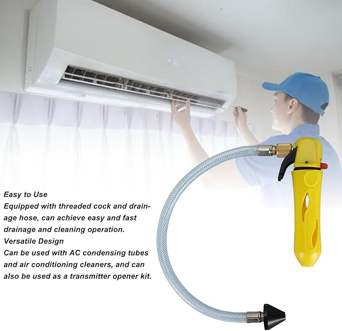 Threaded Drain Threaded CO2 Drain Cleaner with Flexible Hose for AC Condensate Line (Yellow)