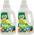 Fit Organic Soaker Produce Wash – USDA Certified Organic &amp Kosher Fruit and Vegetable Cleaner – Removes 98% Pesticides Wax &amp Contaminants – Family &amp Pet Safe Chemical-Free – 32 Oz (2-Pac