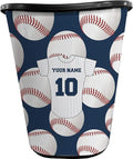 Personalized Baseball Jersey Waste Basket - Double Sided (Black)