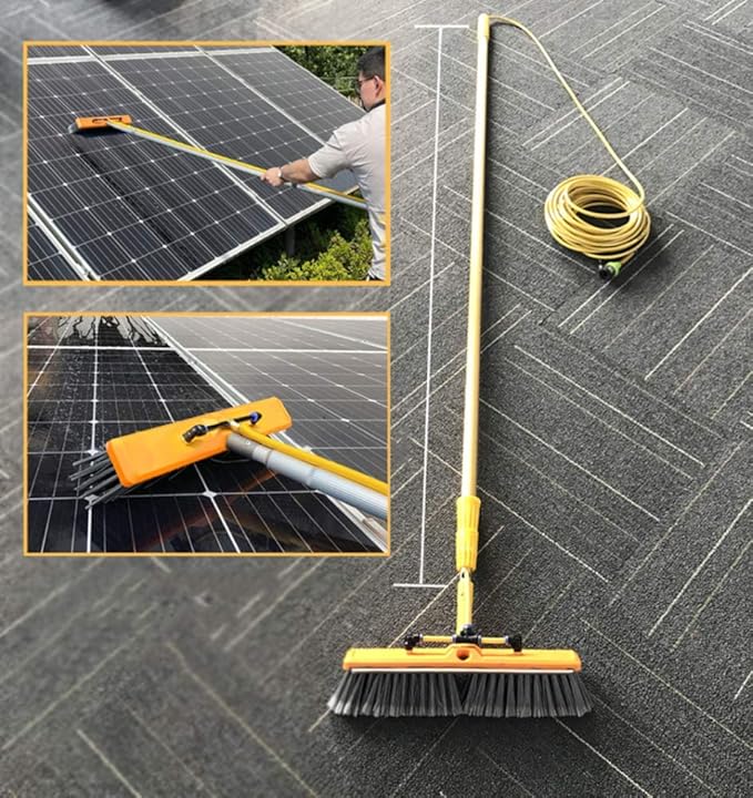Window Cleaning Pole 4.5-12M Photovoltaic Panel Cleaning Tool Multi-Purpose Water Spray Brush Extendable Cleaner for Trucks Windows Washing/12M/39.4Ft