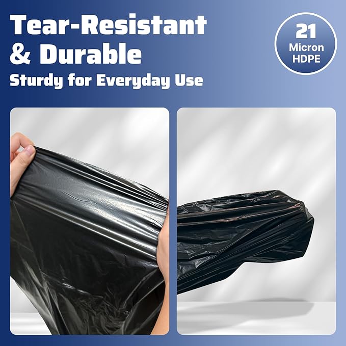 40-45 Gallon Trash Bags 100 Count 21 Micron HDPE Durable &amp Tear-Resistant Trash Can Liners Suitable for 40-45 Gallon Trash Can Garbage Bags for Packing Leaves Kitchen Waste &amp Household Wa