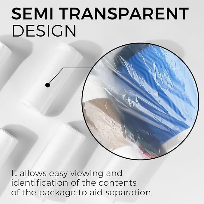 6-8 Gallon Medium Trash Bags 500 Count Super Value Bulk Kitchen Garbage Bags Unscented Clear Wastebasket Bin Liners