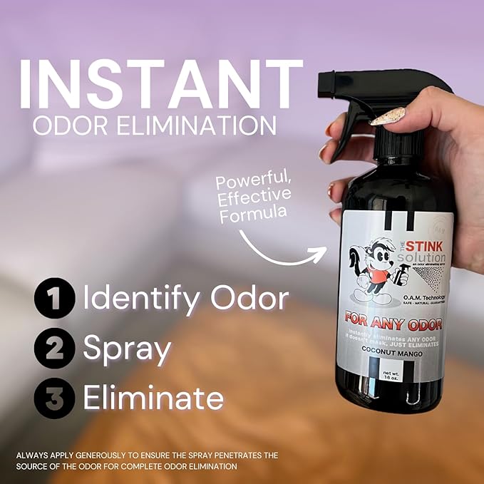 The Stink Solution Tranquility For Any Odor Eliminating Spray For Sweat Urine &amp Foul Odors. Safe To Spray On Hands Clothes Furniture Mattresses &amp More. Works Instantly. - 2 16 oz Bottles