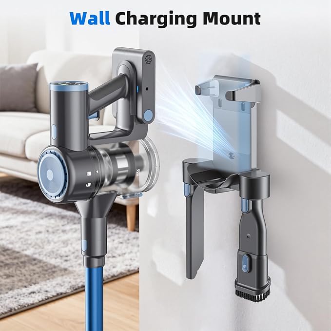 BlueEpic Cordless Vacuum Cleaner for Home 40KPA/300W Stick Vacuums with Charging Wall Dock Anti-Tangle 6 in 1 Lightweight Handheld Vacuum for Pet Hair Hard Floor Carpet