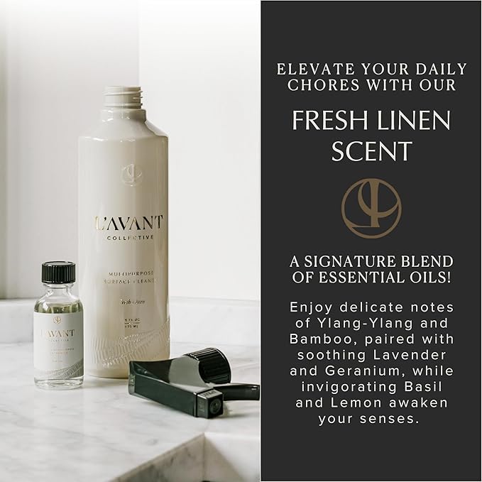 L'AVANT Collective Multipurpose Surface Cleaner | Provides a Powerful Clean to Remove Grease &amp Grime | Fresh Linen Scent (16 Fl oz)