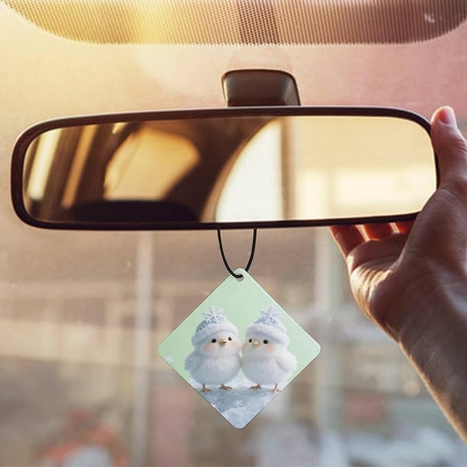 5PCS Car Air Freshener Hanging Personalized Double Sided Snowy Chicks Car Fresheners Long Lasting New Cars Scents Cute Automotive Freshies for Closets Drawers (tea)