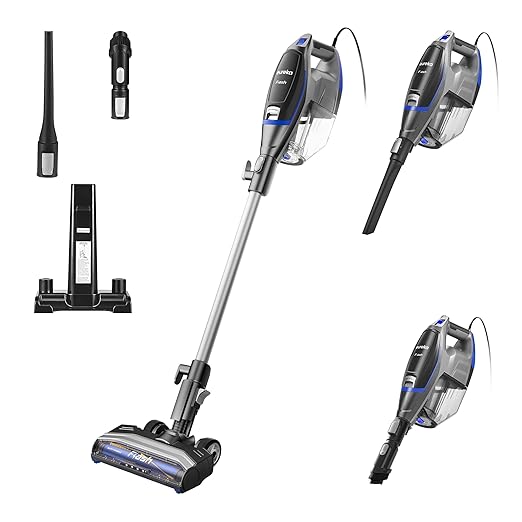 Eureka Corded Stick Vacuum Cleaner for Home Pet Hair Lightweight Vacuum Cleaner with Powerful Suction for Carpet Tile and Hard Floor Blue NES520BL 2-in-1 Flash Handheld Vac