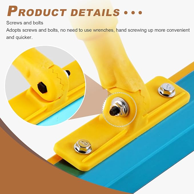 Notched Squeegee for Epoxy Epoxy Floor Squeegee with 78.7 Long Stainless Steel Pole Cement Painting Coating Tool for Epoxy Cement Self Leveling