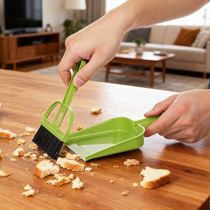 Healifty 24 Sets Mini Broom and Dustpan Set: Portable Desktop Cleaning Tools for Desk Keyboard Pet Hair - Small Hand Broom with Dust Shovel for Home Office