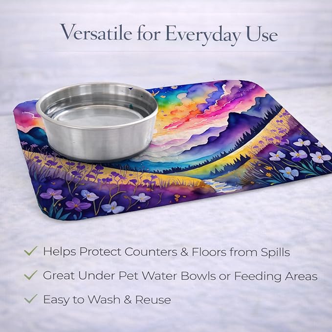 Caroline's Treasures DAC1463DDM Violets in Color Dish Drying Mat Absorbent Dish Drying Mat Pad for Kitchen Counter Dish Drainer Mat for Countertop 14 x 21 Multicolor