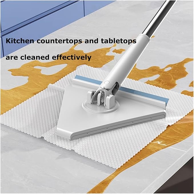 Hands-Free Wash Face Towel Triangular Mop Window Cleaning 360 ° Rotating Mini for Wet Wipes Household Tool(MOP 2PCS Cloth)