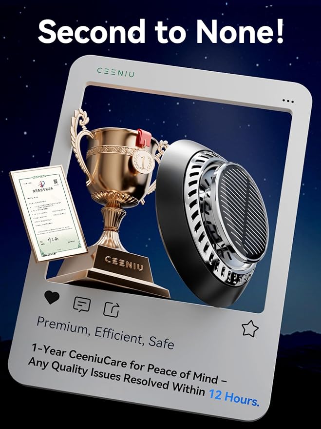 Ceeniu 2025 New UFO Car Air Freshener Solar Powered Auto Rotary Aluminum Alloy Supports DIY perfumes Natural French Fragrance Cologne &amp Mint Ice Scent Two Oils F21 Aroma Diffuser Car Fragr