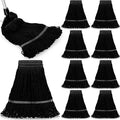 Nuogo 10 Pcs Commercial Mop Head Replacement Floor Cleaning Wet Heavy Duty Commercial Mop Refills General Cleaning(27.6 InchBlack)