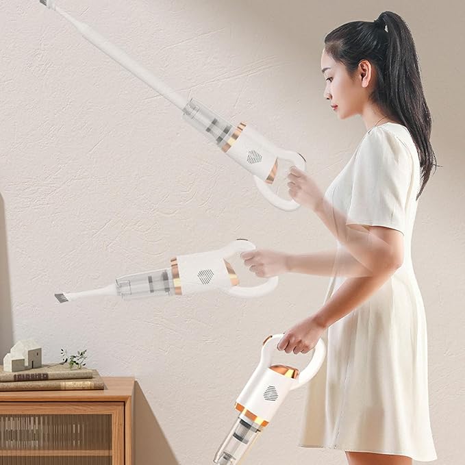 Powerful Cordless Vacuum Cleaner Quiet Rechargeable Stick Vacuum Electirc Broom Dust Catcher for Pet Hair Carpet