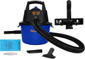 Koblenz WD-2.5L Portable Wet Dry Vacuum 2.5-Gallon 2.5 PHP Suction Plus Blower Vacuum Cleaner for Liquids Dust Pet Hairs 10’ Reach For Car Cleaning Wall-Mount Support Parts Included Blue/Black