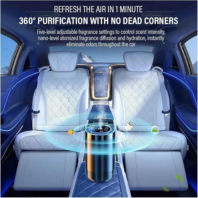 5 Modes Car Air Freshener - Electric Aroma Diffuser for Car Air Vent - Essential Oil Mist Humidifier &amp Aromatherapy Fragrance Diffuser(Aluminu-Ancient Drag)