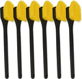 EvaClean Heavy-Duty Cleaning Brushes with Long 20 Inch Handle – Yellow Polypropylene Fiber Scrub Brushes for Tough Dirt Grime &amp Grease – Industrial &amp Household Multi-Surface Cleaning – 6 Pack