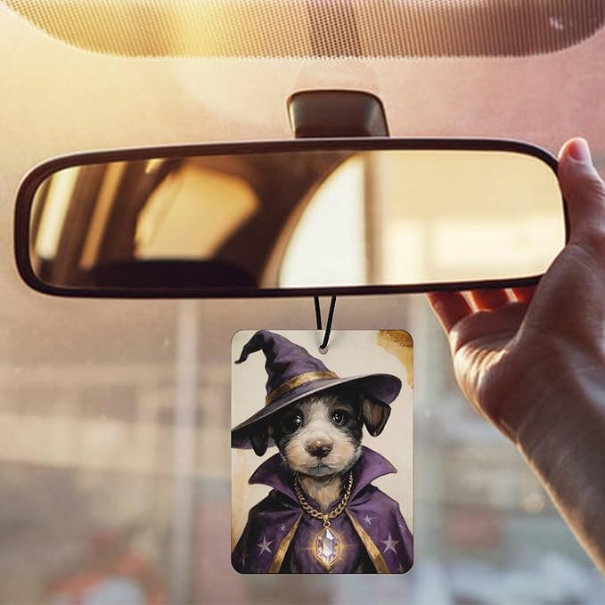 5PCS Car Air Freshener Hanging Personalized Double Sided Wizard Pup Car Fresheners Long Lasting New Cars Scents Cute Automotive Freshies for Closets Drawers (tea)