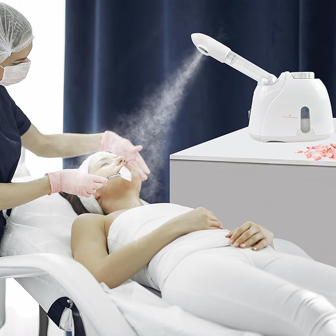 Facial Mist SteamerYOKYAK Facial Steamers with 360° Rotatable Sprayer Face Steamer for Facial Deep Cleaning Hot Mist Humidifier Steam for Face Spa Sinuses Moisturizing Homeuse or Salon
