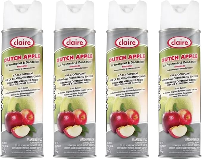 Claire CL161 Dutch Apple Air Freshener &amp Deodorizer 10 Oz. Net Wt. (4 Pack)