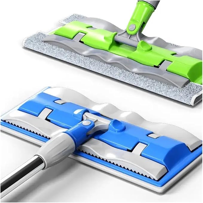 Compatible for Flat Mop Stainless Steel Handle with Reusable Washable 3Mop Cloths Floor Household Cleaning Tool(Pink)