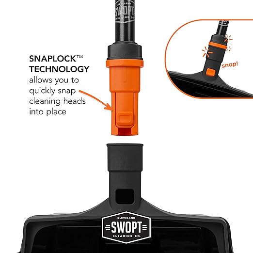 SWOPT 12” Upright Dustpan Standard Combo – Ergonomic Design Eliminates Need to Bend While Cleaning – Interchangeable with All SWOPT Cleaning Products