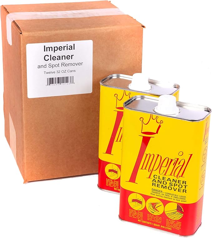 Imperial Cleaner and Spot Remover 32 floz (Pack of 4) Multi-Use Dry Cleaning Fluid for Upholstery Dry Cleaning Solvent Spot Remover Tar Remover for Cars and More Safe on Upholstery Clothes