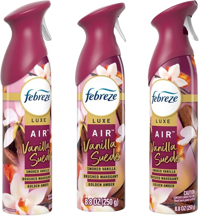Febreeze NEW Limited Edition Room Spray 2025 Special Edition Scents | 3 pack of Air Effects Room Spray | Vanilla Suede (Vanilla Suede)