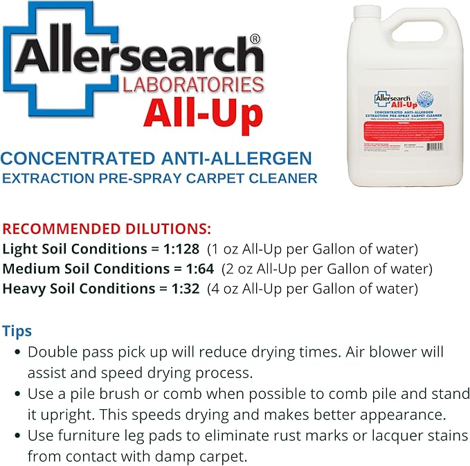 Allersearch All-Up Concentrated Anti-Allergen Carpet Spot Spray 1 Gallon (128 Oz)