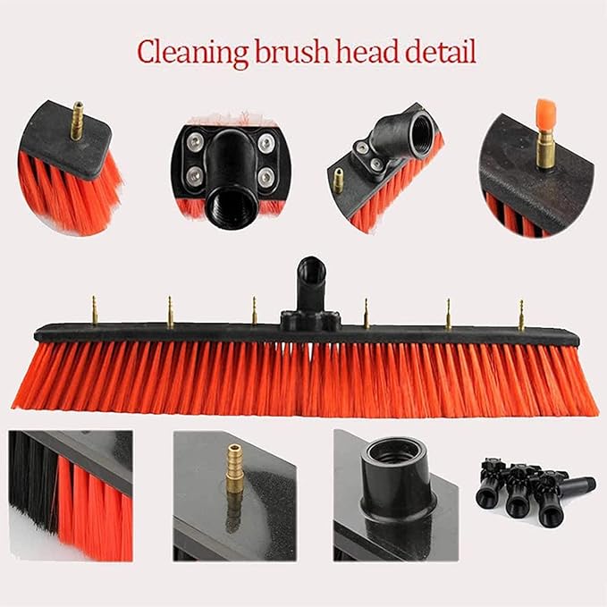 Window Cleaning BrushWindow and Solar Panel Cleaning Pole Water Fed Pole Kit Telesbrushfor Windows Sprayable Water Cleaning Brush Trucks Cleaning System and Washing Tool/20Ft/6M