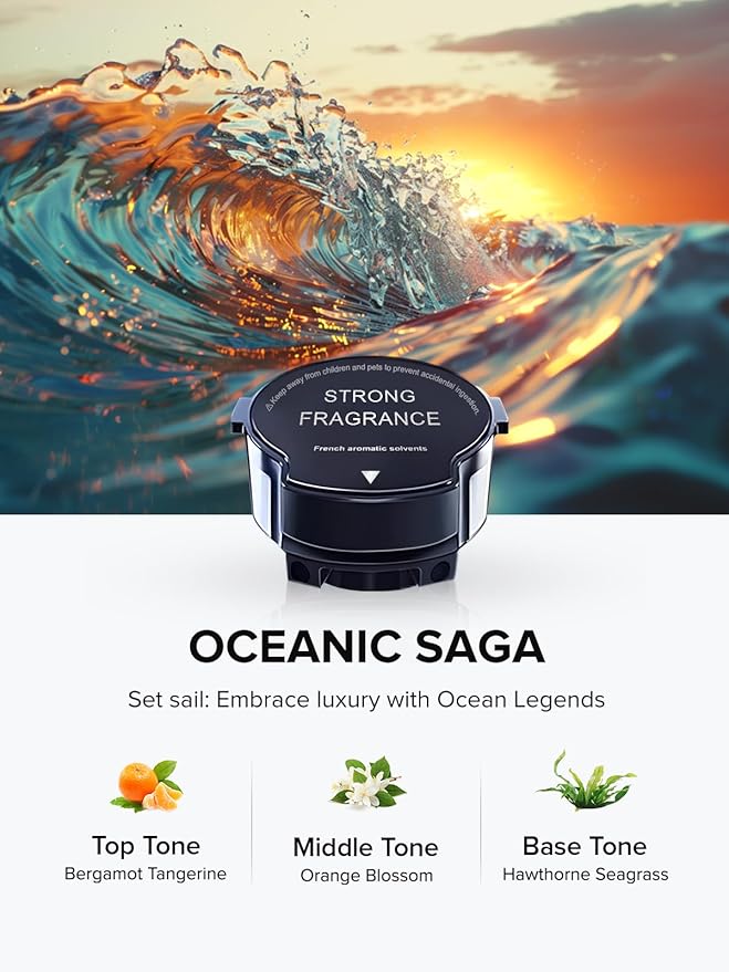 Ceeniu CF8 Scenic Fragrance (Aquatic Scent: OCEANIC SAGA) refill - 1200 Sprays Natural French Fragrance CF8 Car Aroma Diffuser