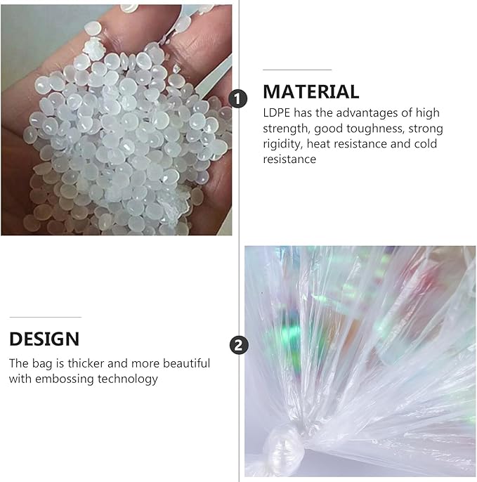 200pcs Pe Flat Plastic Trash Bags Disposable Garbage Bags 60x45cm 1.4mil Thickness Double-sided for Home Kitchen Waste Disposal