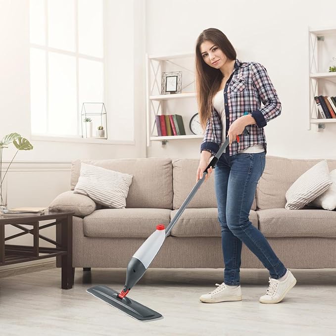Microfiber Spray Mop for Floor Cleaning Wet Dry Hardwood Floor Mops with 3 Washable Pads Flat Mop with Sprayer for Tile Wood Laminate Vinyl Marble