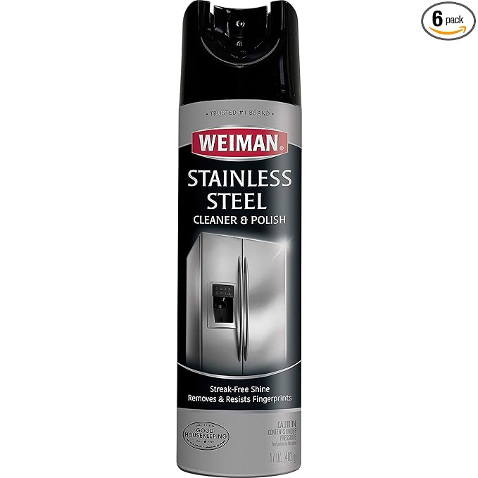 Weiman Stainless Steel Cleaner &amp Polish Aerosol 17 oz - 6 Pack