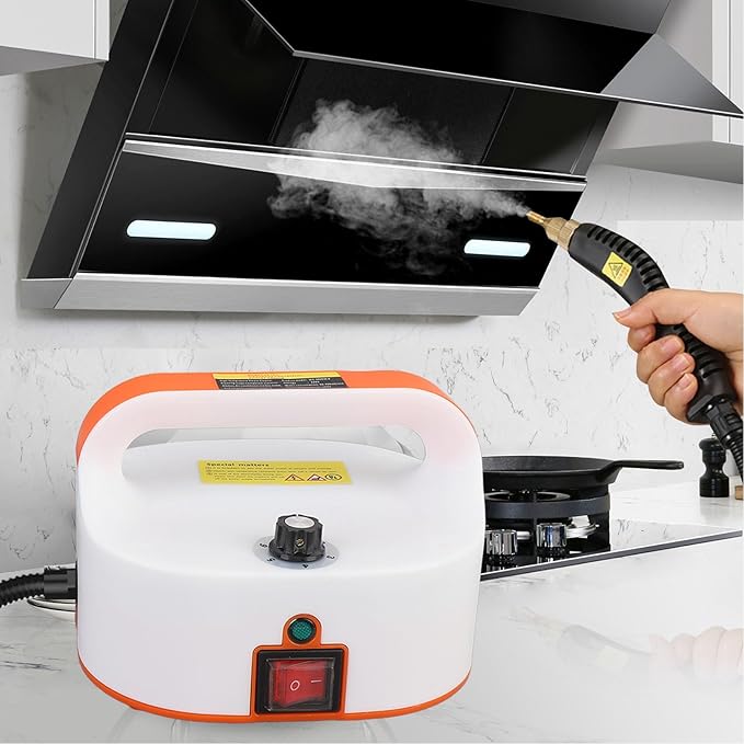 FTVOGUE Handheld Steam Cleaner Portable Pressurized Steam Cleaner with 6 Speed Knob and 105 High Temperature for Kitchen Bathroom Floors Tiles Automotive Detailing (US Plug)