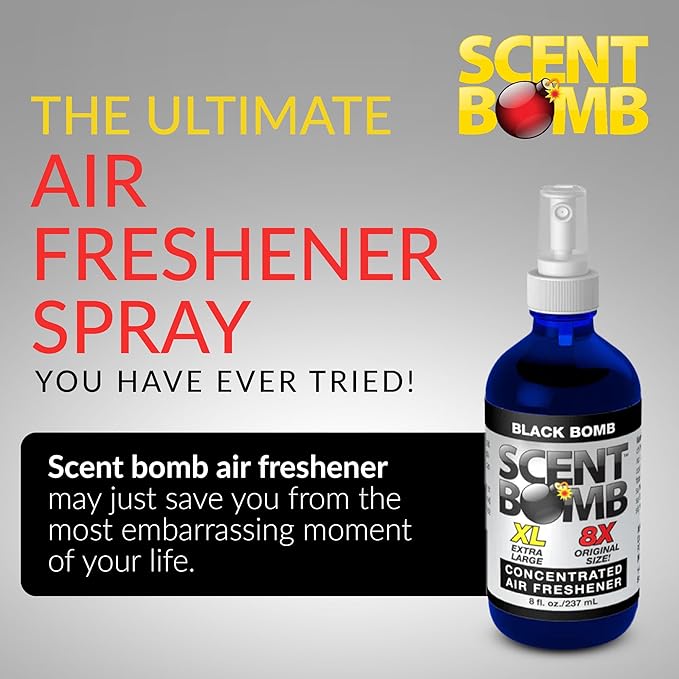 Scent Bomb Air Freshener Spray Long-Lasting Odor Eliminator for Home &amp Car Effective Deodorizer for Kitchen Bathroom Fresh Room Spray &amp Smell Neutralizer Black Bomb Scent