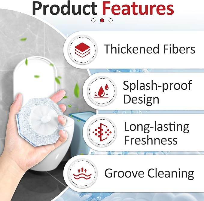 120 Pcs Toilet Wand Refills for Clorox ToiletWand System Disposable Brush Heads with Dense Fibers for Deep Toilet Bowl Cleaning