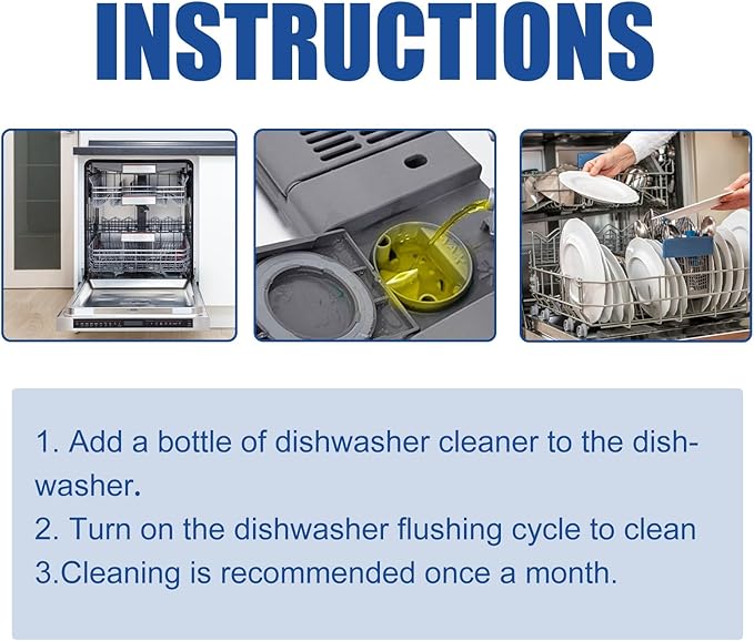 Dishwasher Cleaner For Home Use - Removes Water Stains Grease &amp Grime Easy To Use(2PCS)