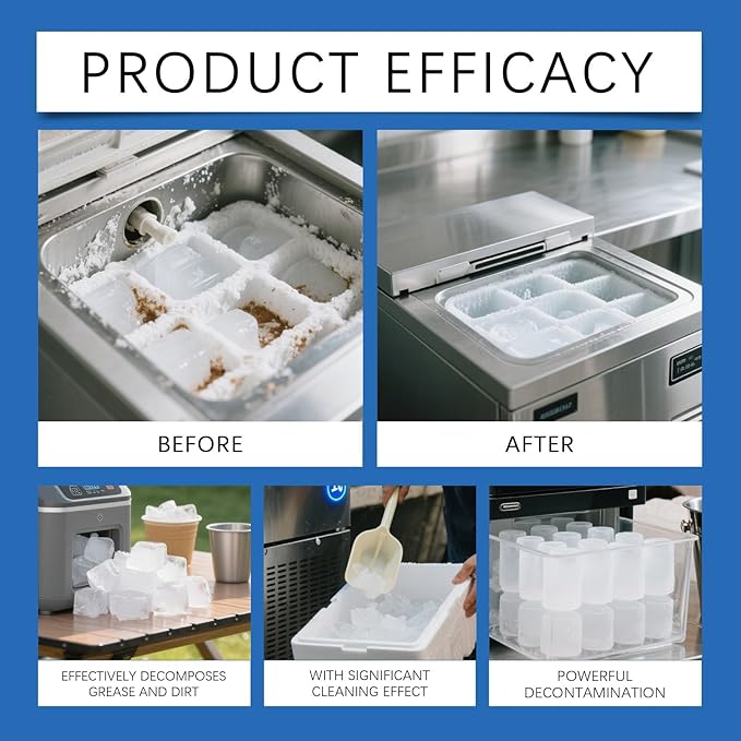 Ice Machine Cleaning Tablets - Descaling &amp Odor Removal For Countertop/Undercounter Units 12-Pack(2pcs)