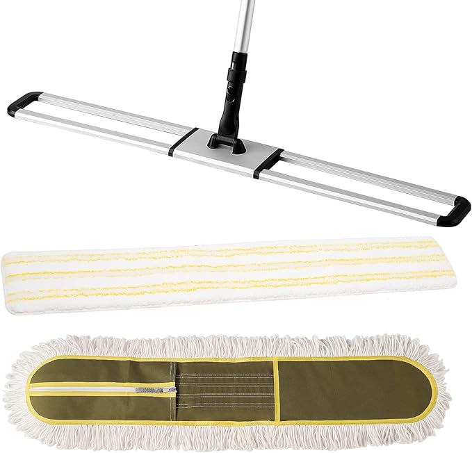 Dust Mop 36 inch Commercial for Hardwood Floor Cleaning Heavy Duty Industrial Dry Mop for Hotel Office Garage Household Dust Sweeping
