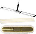 Dust Mop 36 inch Commercial for Hardwood Floor Cleaning Heavy Duty Industrial Dry Mop for Hotel Office Garage Household Dust Sweeping